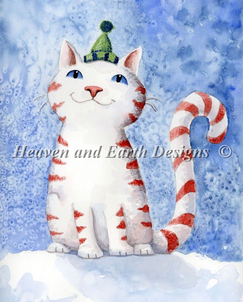 Candy Cane Cat - Click Image to Close